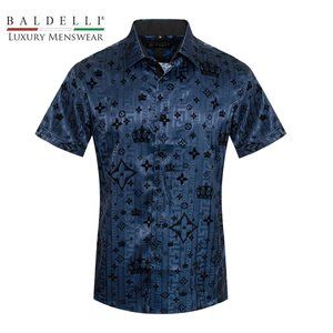 Men's Fashion Shirt - Short Sleeve - Cx by Baldelli-7272 Black